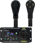 50 Amp RV Surge Protector with kWh Energy Monitor - 16,000 Joules Lightning Protection - Digital Power Meter Display (Volts, Amps, Watts, Temp) for Motorhome (NEMA 14-50P)