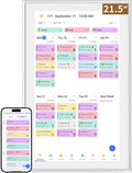 Smart Digital Calendar: 21.5-Inch Electronic Wall Calendars & Chore Chart, Full HD Interactive Touchscreen Display for Family Schedules Planner,Seamless Scheduling/Organizing-Wall/Desk Mountable