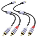 MOSWAG RCA Splitter 1 Female to 2 Male 2 Pack, RCA Y Splitter Audio Video Cable Splitter Adapter for Amplifiers, Gaming Consoles, CD Player, Subwoofer, Home Theater, HDTV