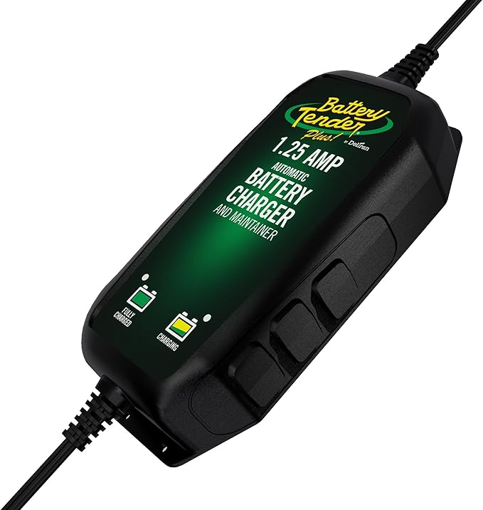 Battery Tender Plus 12V - 1.25 AMP Battery Charger and Maintainer - 022-0185G-DL-WH