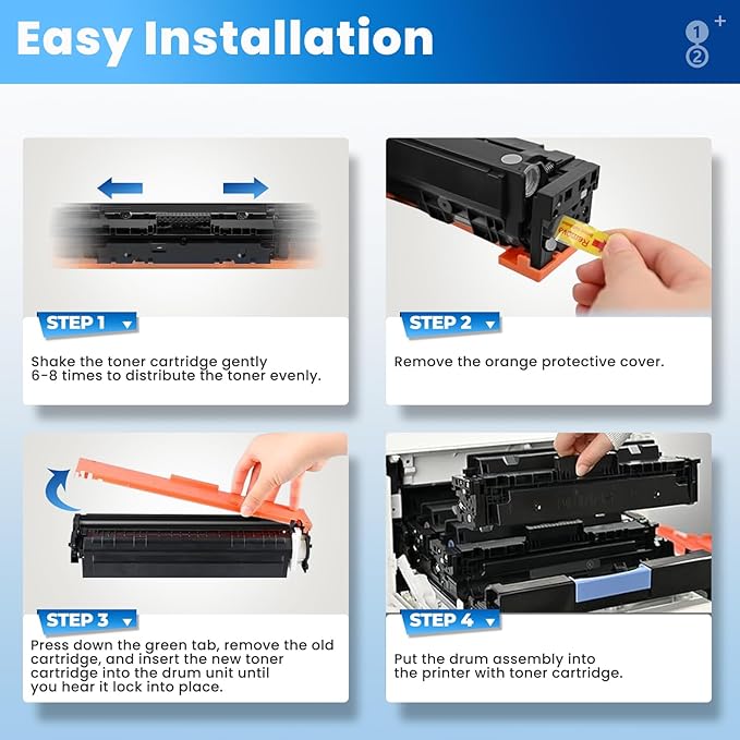 W2110X 206X Black Toner Cartridges for Laser Jet M283fdw M283cdw M255dw Compatible for HP 206X 206X W2110X Compatible with Color Laser Jet Pro MFP M283fdw M283cdw M283fdn Pro M255dw M255nw Printer