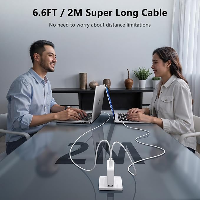 Mac Book Pro Charger - 280W, 2-Ports 140W USB C Fast Laptop Charger, Compatible with Mac Book Pro/Air 16 15 14 13 inch, M1 M2 M3 M4 Series and All USB C Device, with 6.6FT Type C & Magnetic 3 Cable