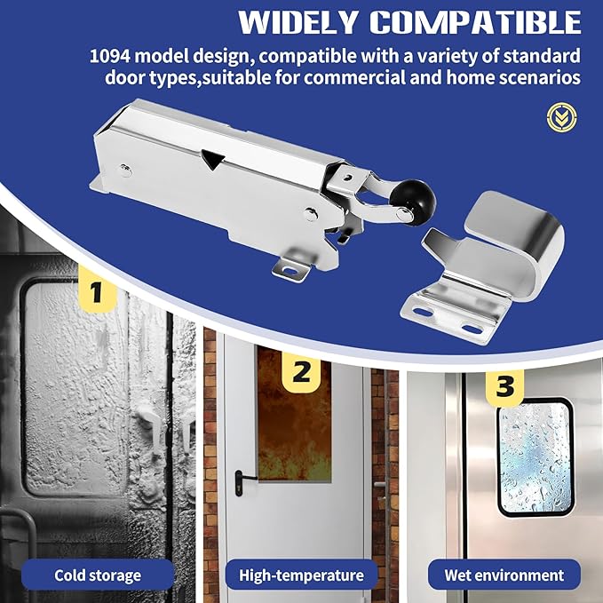 Hydraulic Door Closer, Exposed Installation. Door Closer for Heavy Duty Doors, Walk-in Freezers, Fire Doors and Warehouse Doors | 600,000 Cycles Tested, with Flush to 3/4 Inch Hook