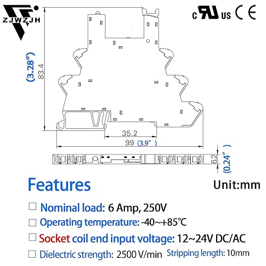 UL Listed 2Pcs Electromagnetic Relay for PLC;24V Relay Din Rail; 24VDC and 24VAC Both; SPDT with Push in Socket 6A 250VAC No Screw