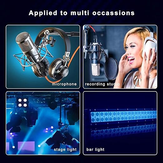 AuxLink XLR Cables, Microphone Cable 6ft 10 Pack, XLR Male to Female Gold-Plated 3-Pins 10 Color Cable, XLR Speaker Cable for Microphone, Mixer, Recording Studio- 6 Feet, 10 Pack