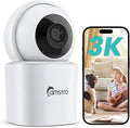 CAMSTRO 3K Indoor Security Camera,360°PTZ Home Baby/Pet Monitor,Auto Tracking,5MP Night Vision,2.4/5GHz WiFi,Motion & Sound Detection,2-Way Audio,SD Card/Cloud Storage,Works with Alexa,No Monthly Fee