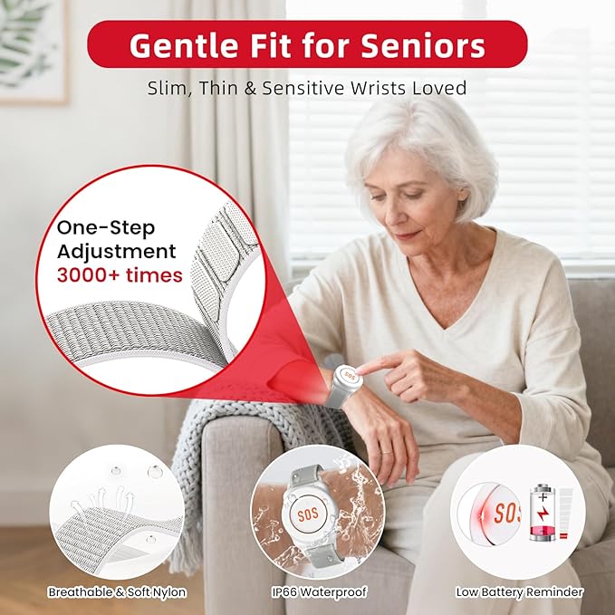 CallToU Wi-Fi Wireless Caregiver Pager Call Button for Elderly at Home , APP Emergency Alert for Seniors, Patients, and The Disabled (TY01WH-06W 3-1)