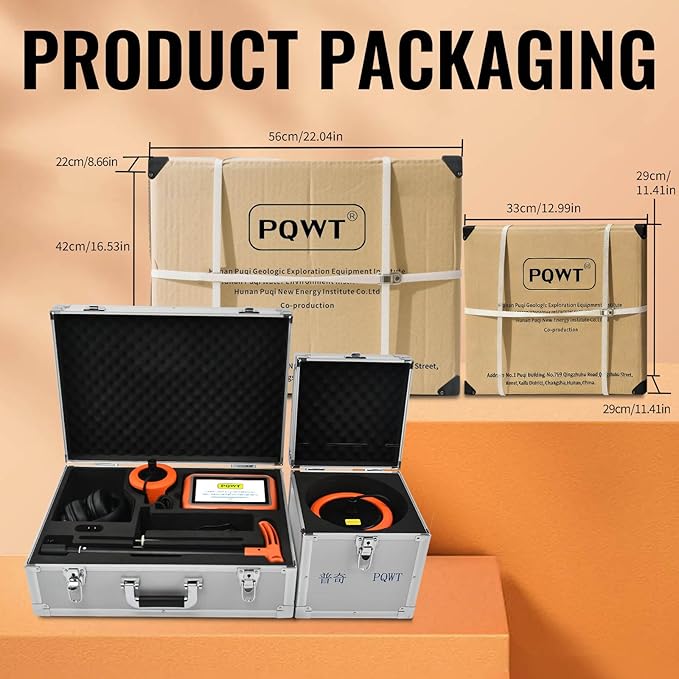 PQWT L6000 Acoustic Water Leak Detector for Outside Ground and Wall Water Pipeline Leakage Detection Kit Multi Sensor Professional Noise Reduction Headphone Smart Touchscreen Aluminum Carry Case