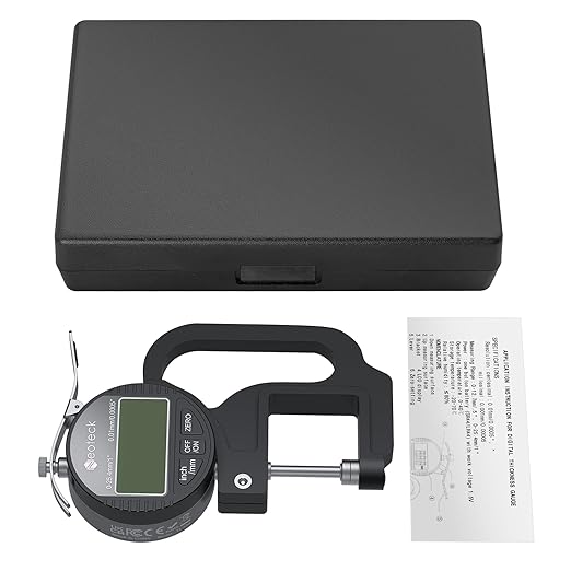 Neoteck Digital Thickness Gauge (Silver-Black, 0-1"/0.0005")