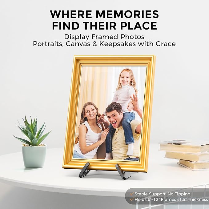 TR-LIFE Plate Stands for Display, 6 Inch, 4-Pack, Plastic Picture Frame Holder Easels for Plates, Pictures, Books, Signs, Plaques