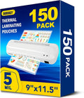 BURVAGY Thermal Laminating Pouches 5 Mil,150 Pack Laminating Sheets, 9 x 11.5 Inches Lamination Sheet Paper for Laminator, Clear, Round Corner Letter Size, Office School Supplies