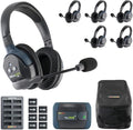 Eartec HUB6D Ultralite-HD 6 Person Full Duplex Wireless Intercom Headset Communication System, Dual Ear Headsets, Up to 1000ft Range, U.S. Company
