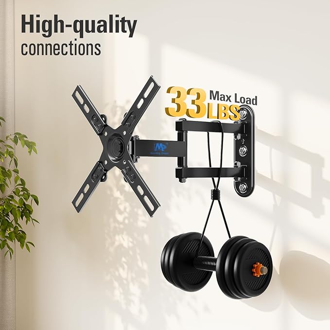 Mounting Dream Monitor Wall Mount for Most 17-39 Inch (Some up to 42 inch)，UL Listed TV Mount TV Bracket with Articulating Arms Tilt Swivel Extension Rotation, Up to VESA 200x200mm and 33 lbs, MD2462