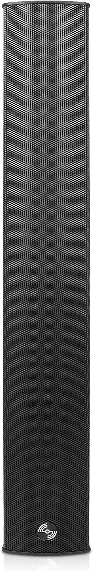 Sound Town Weatherproof Compact Aluminum Line Array Column Speaker with Wall Mount Bracket, 6 x 3 Woofers, 4 x 1.2 Dome Tweeters, Black, for Church, Indoor & Outdoor Installation (CARPO-M64B)