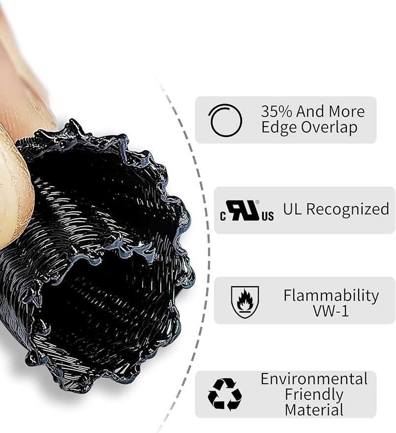 Cable Management Split Wire Loom Sleeve - Cord Hider & Protector for Desk, Pet Chew Proof, Wire Cover Organizer, Flexible Tube for Wires and Cables (5/16 Inch 50FT, Black)