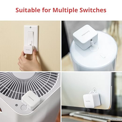 SwitchBot Bot White & Hub Mini Kit: Automate IR Devices & Physical Switches with Alexa/Google Voice Control, App Scenes & Timers.