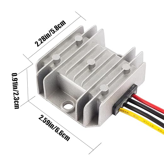 MGGi DC/DC Voltage Reducer Converter Regulator 12V 24V Step Down to 5V 3A 15W, Converter Regulator Power Supply Module Buck Transformer for Golf Cart Forklifts Car Vehicle, Aluminum