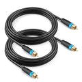 BlueRigger RCA Audio Subwoofer Cable (10FT - 2 Pack, Dual Shielded with Gold Plated RCA Connectors) – for Subwoofer, Amplifier, Home Theater