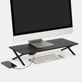 Anji Mountain Monitor Stand - Desktop Organizer & Laptop Riser, Ergonomic Monitor Riser, Space-Saving Monitor Stand for Desk, Durable Construction, Easy Assembly, Ideal for Home & Office,Black