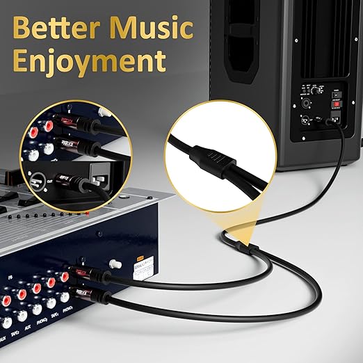 RCA Y-Adapter Splitter Cable (2 Pack-4FT+4FT), 1 RCA Male to 2 RCA Male Stereo Audio Subwoofer Cable, Bi-Directional, for Home Theater, Hi-Fi System, Amplifier, Speaker, 24K Gold Plated, OD:5.0MM