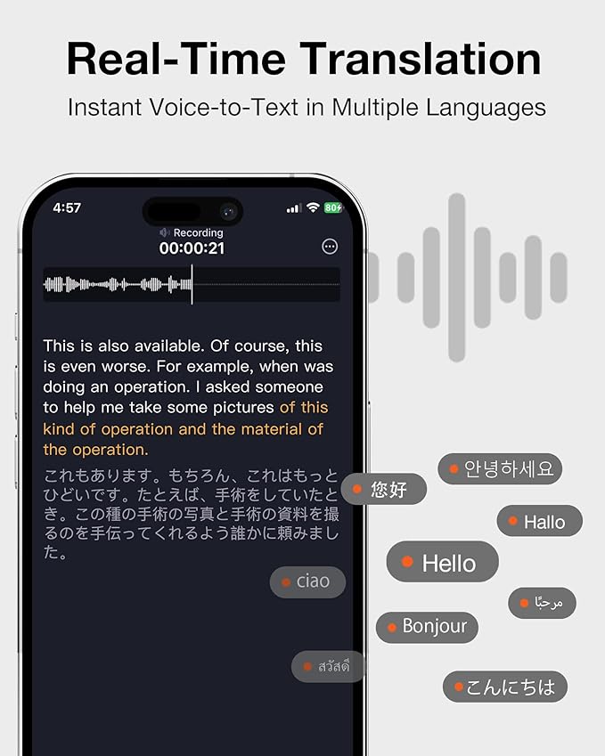 RecDot AI Voice Recorder Earbuds, viaim AI Meeting Assistant with Transcription, 78 Languages, FlashRecord, to-Do Lists & Summaries with viaim AI, 48dB ANC for Meetings, Interviews & Lectures, Sliver
