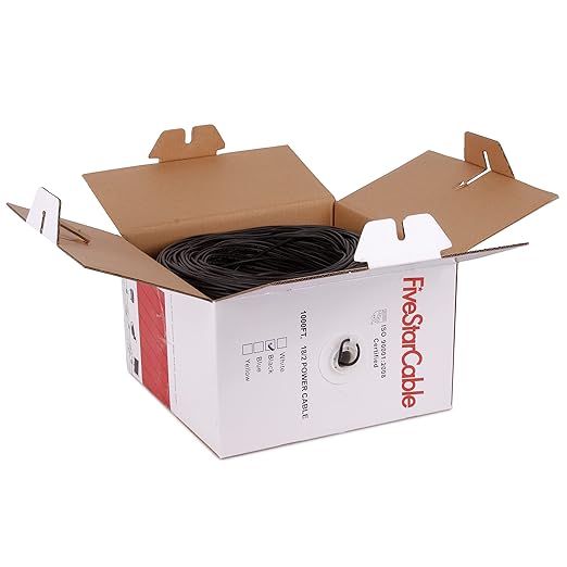 FiveStarCable 18/2 Gauge Low Voltage Cable Wire - 1000 ft, 18 AWG, 2 Conductors, PVC Jacket - for Security Systems, Alarm, Audio, Control, Intercom, and Speaker Applications