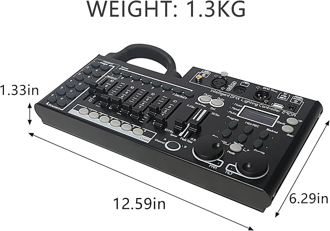 DMX Lighting Console, 240 Channels DMX 512 Controller for dj Lights, Equipped with USB Data Backup Function Black
