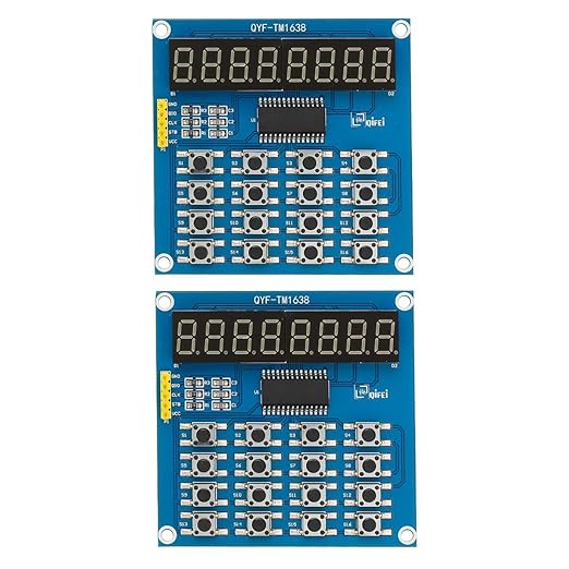 2PCS TM1638 LED Display 8Bit Digital Tube Module 16 Keys 3-Wire Control Keyboard for Arduino DIY