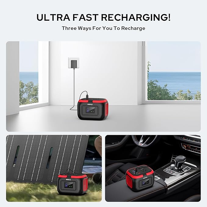 ENOFLO Portable Power Station, 97.68Wh Solar Generator, Lithium Battery Power with 110V AC 120W Peak Socket/DC/USB QC3.0/LED Light for Outdoor Camping Trip Home Backup Emergency