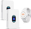 Daytech Wireless Wrist Pager Caregiver Call Button in Home System Watch Alarm Nurse Personal Help Alert for Patients Elderly 1 Watch Call Button 2 plugin Receiver