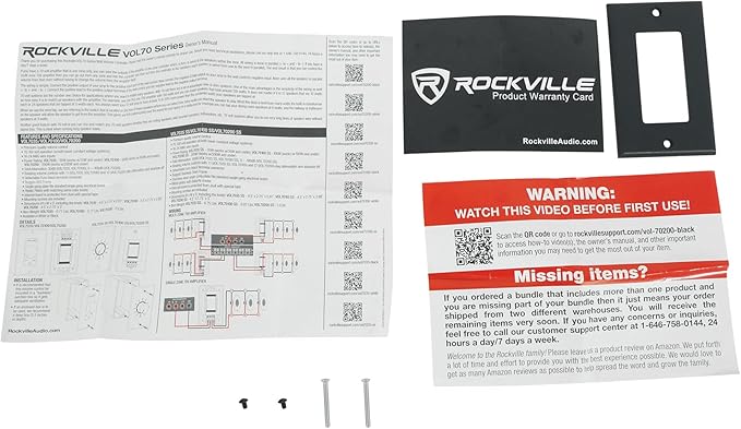 Rockville VOL70200 Black 200W 70V Volume Control Zone Controller, Single Gang, 12-Step Attenuation, Detachable Euro-Block, for Multi-Zone Audio Systems