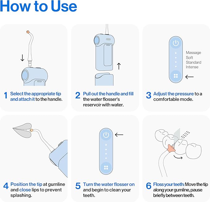usmile C10 Portable Water Flosser – Travel-Friendly, 95-Day Battery, 4 Modes, 360° Nozzle, 180ml Tank, IPX7 Waterproof, Dentist-Recommended for Braces, Implants & Sensitive Gums (Inkstone Black)