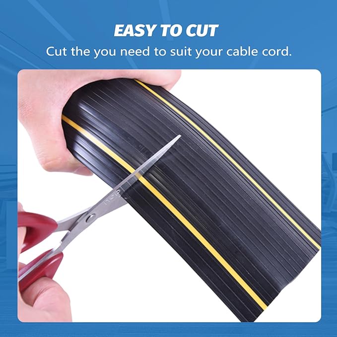 Vilmon 6.5FT Heavy Duty PVC Floor Cable Cover, Floor Cord Cover, Cable Protector Protect Wire for Indoor and Outdoor Cable Cavity = 0.94" (W) x 0.4" (H)(3 Channels
