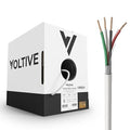 Voltive 14/4 Speaker Wire, in-Wall CL3 & Direct Burial, White, 250ft - 14AWG, 4 Conductors, Stranded Oxygen-Free Copper, UL Listed - V-1209-4