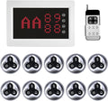 Wireless Calling System Call Waiter Restaurant Pager System with 1 Number Display and 10 3-Key Waterproof Call Buttons for Restaurant Bar Cafe Customer Service