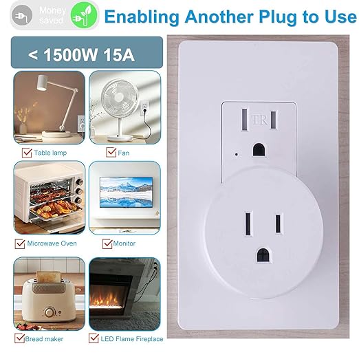 Remote Control Outlet,Greencycle Remote Light Switch and 4 Plugs,Wireless Light Switch,500ft Range,No Wiring Needed,15A/1500W for Household Appliances,FCC Certified,White
