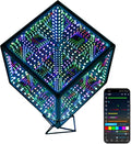 Heepulor Infinity Hyper Cube LED Light LED Controller with Stand, Controller & Sound & App Reactive Table Lamp - Cool & Creative Multicolor Decorative Mirror Art Desk Night Light (8.2 Inches)