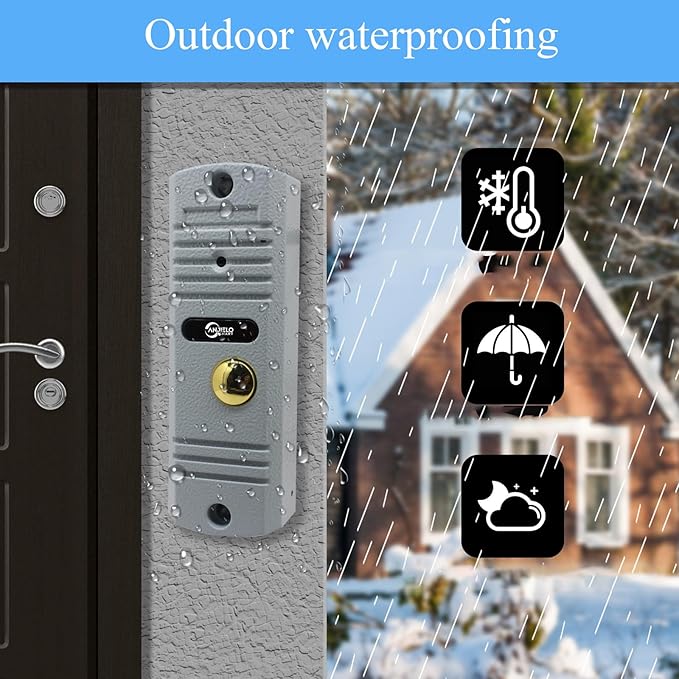 Video Intercom doorbell System,Video doorphone kit, Support 2 Way Audio,One Key Unlock for Home Apartment (1 doorbell + 1 Monitor)