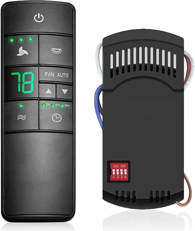3-Speed Universal Ceiling Fan Remote Control Kit for Hampton Bay, Replacement for Home Decorators Collection Harbor Breeze Hunter, with Timer Light Dimmer, 2AAZPHD3/HD3 KUJCE10320/TR222A