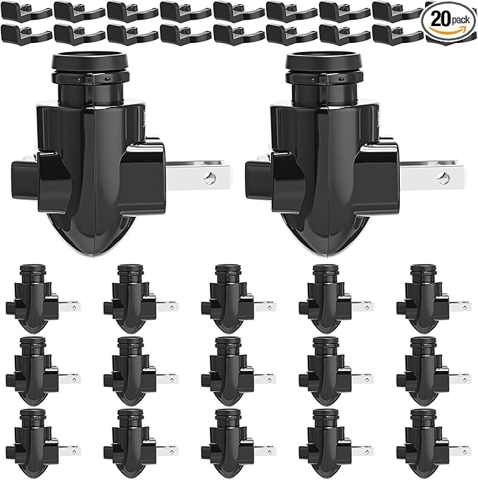 Tuanse 20 Sets Plug in Night Light Module Night Light Base with Shade Mounting Clip Plastic Lights Rotating Base for Making Your Own Decorative (Black)
