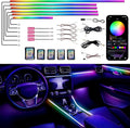 Acrylic Interior Car LED Strip Lights, Colorful 10-in-1 Car Ambient Lighting Kit, with Wireless APP Control, 622 LED Fiber Optic Strip Lights for Cars, Supports Neon Sync with Music DIY Mode