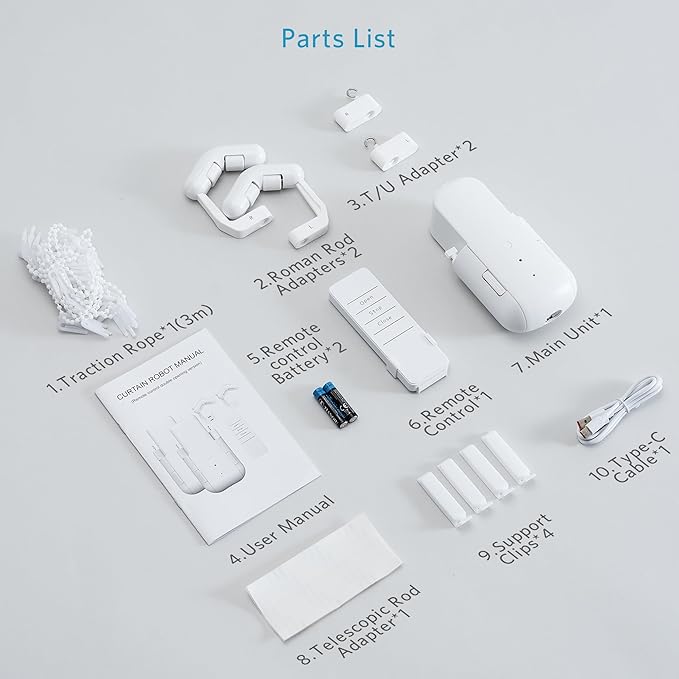 Tripvyantic Automatic Curtain Opener Smart Electric: Remote Control Motorized Curtain Robot for Bedroom Living Room Window - No WiFi Needed - 20KG Load/ 6-Month Battery for Home/Office/Nursery