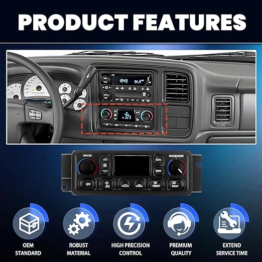 09352181 AC Climate Control Module Compatible with 1997-2004 Chevy Corvette C5 5.7L OE# 10345293, 16254311, 09380441 - A/C Heater Control Panel Switch