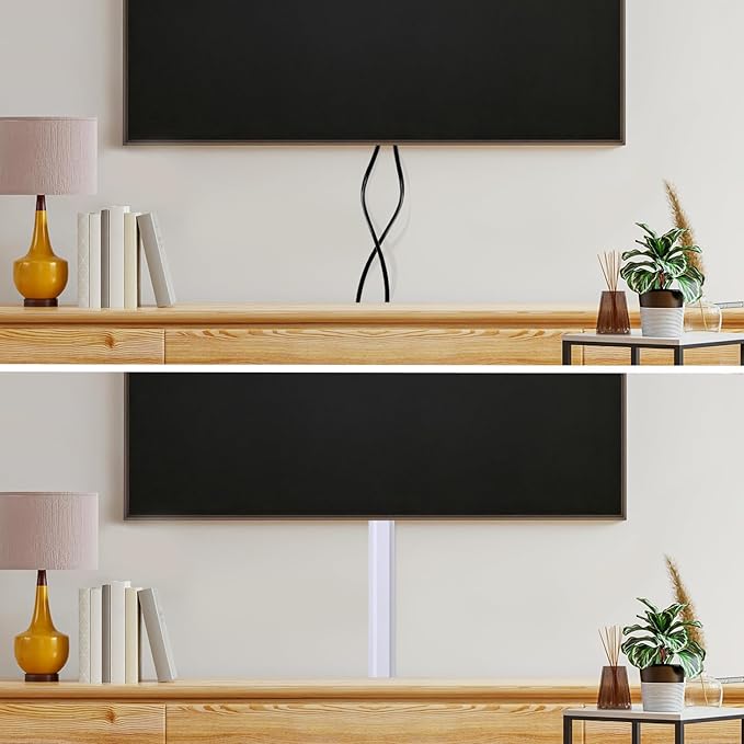 Rubber Bond TV Cord Hider Cable Protector - Strong Self Adhesive Wall Cord Cover Cable Hider - Low Profile Cable Management Wall Cord Concealer Cable Raceway