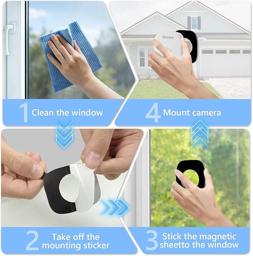 abetap 8MP 4K Window-Mounted Security Camera, Ultra-Clear Color Night Vision, Built-in Powerful Magnetic Mount, 24/7 Continuous Local Recording, No Subscription Required, Dual-Band 2.4G & 5GHz WiFi