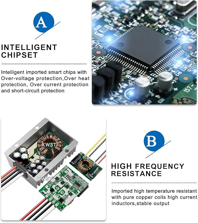 DC DC 12V to 15V 4A 9V-13V to 15V Voltage Regulator,Step-up Module,Boost Converter,Waterproof Power Adapt 60W 15V Volt Transformer Module (12V to 15V 4A)
