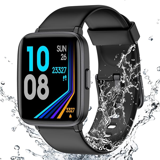LIVIKEY Fitness Tracker Watch with Heart Rate Monitor, Activity Tracker with Pedometer, Sleep Monitor, Calories & Step Counter, IP68 Waterproof Smart Watches for Women Men Fitness Watch for Sports
