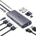 SSK Laptop USB C Docking Station Dual Monitor,HDMI 4K/60Hz Multiport Adapter 11 in 1 USB C Hub, Thunderbolt Dock Triple Display with 2 HDMI+VGA,RJ45 Ethernet,100W PD,3 USB for MacBook