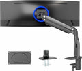 VIVO Aluminum Ultrawide Monitor Stand, Classic, Fits up to 49 inch Computer Screens, Single Articulating Pneumatic Arm, C-Clamp and Grommet Desk Mount, Max VESA 200x100, Black, STAND-V100H