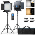 D80 Photography Lighting(Aluminum Alloy Body), 2 Packs LED Video Light with Remote, 45W 3000K-8000K Dimmable Bi-Color Panel Light for Studio/Gaming/Streaming/YouTube/Videography/Film/Video Recording